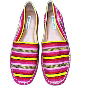 Chelsea and Violet style Mimi size 7 1/2 espadrille, pink yellow red